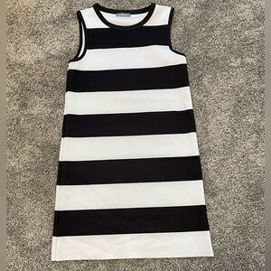 Zara black and white stripe knitted dress preowned dress size XS